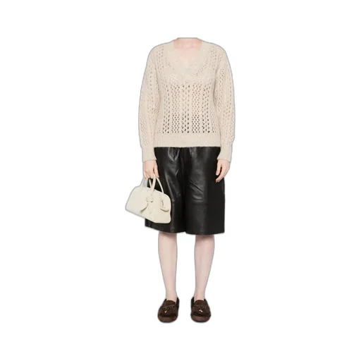 Sequin-Embellished Open-Knit Sweater