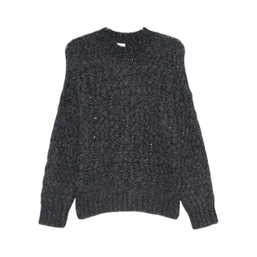 Cable-Knit Sequin-Embellished Sweater