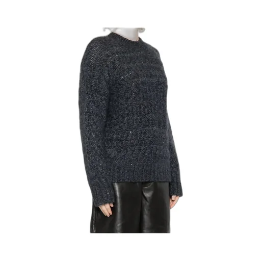 Cable-Knit Sequin-Embellished Sweater