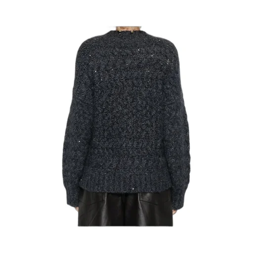 Cable-Knit Sequin-Embellished Sweater