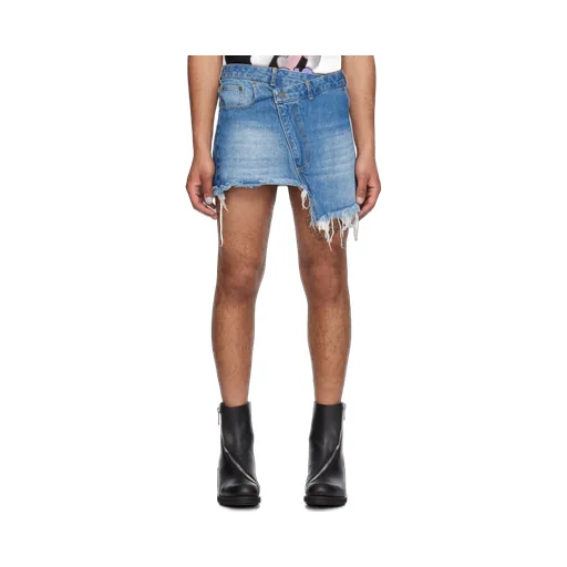 Belt-Loop Denim Skirt