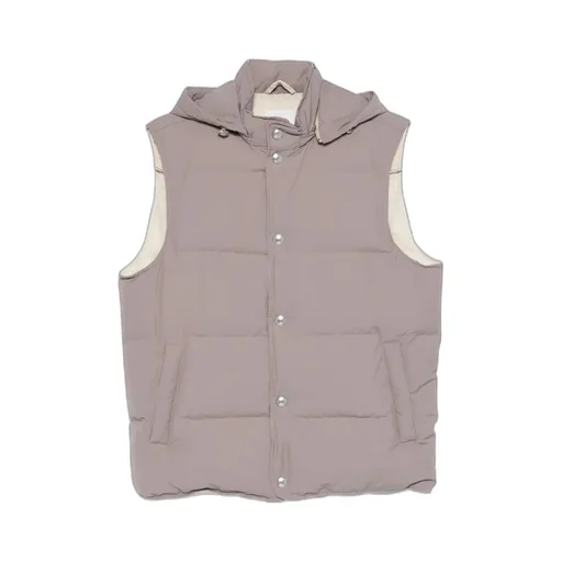 Hooded Press-Stud Fastening Gilet
