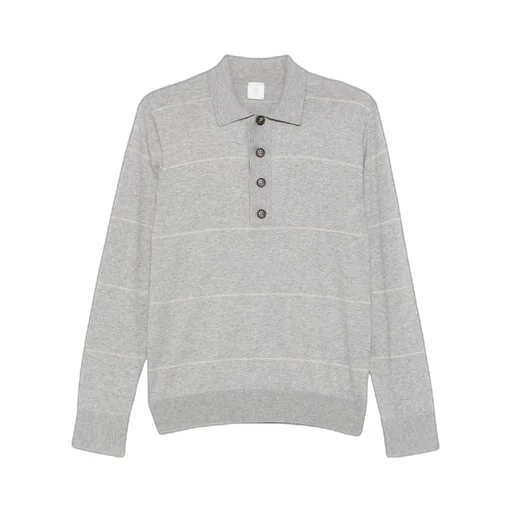 Striped Long-Sleeve Polo Shirt