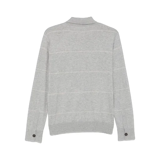 Striped Long-Sleeve Polo Shirt