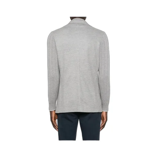 Ribbed-Sleeves Buttoned Jacket