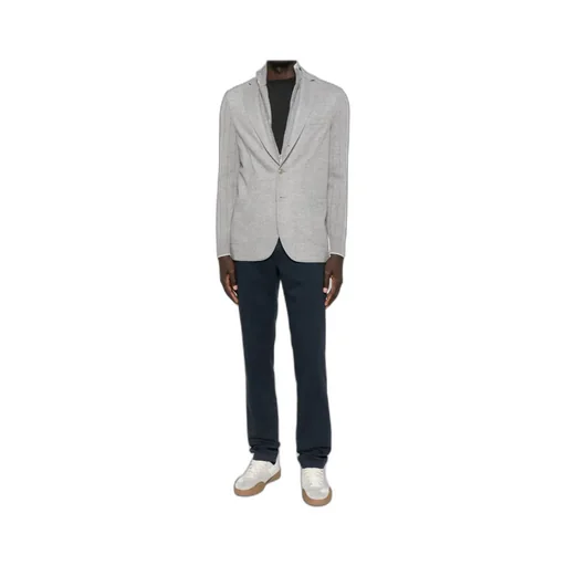 Ribbed-Sleeves Buttoned Jacket