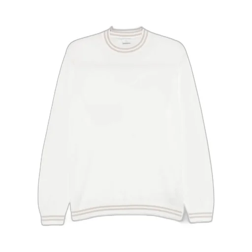 Striped-Trim Cotton Jumper