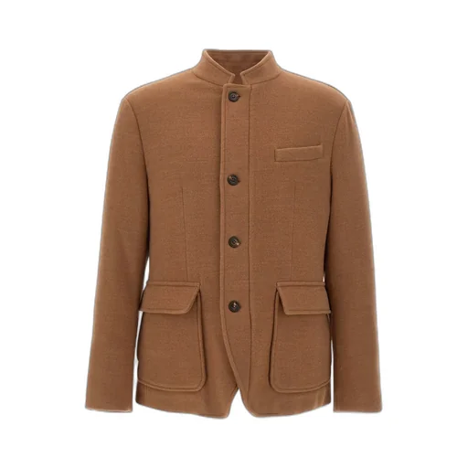 Mandarin Collar Wool Jacket