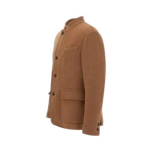 Mandarin Collar Wool Jacket