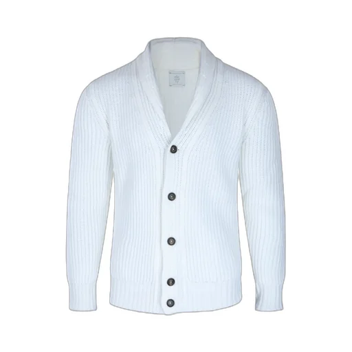 Shawl-Collar Ribbed Cardigan