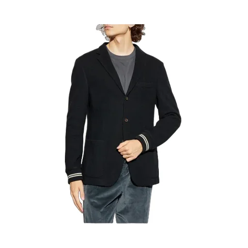 Hooded Ribbed-Cuff Blazer