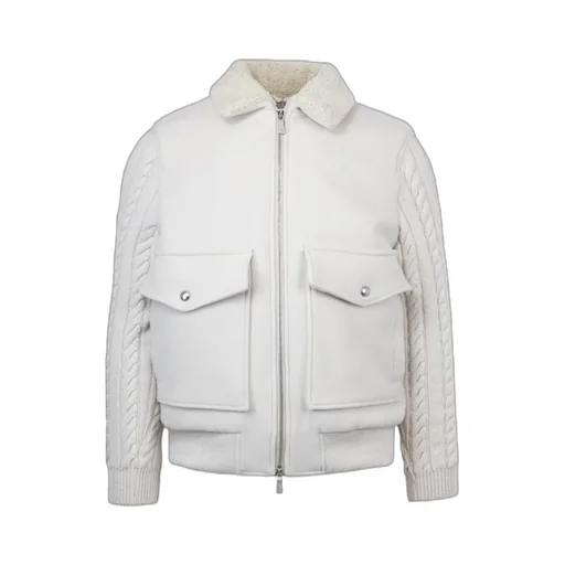 Cable-Knit Bomber Jacket