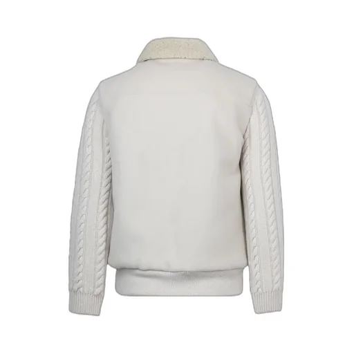 Cable-Knit Bomber Jacket