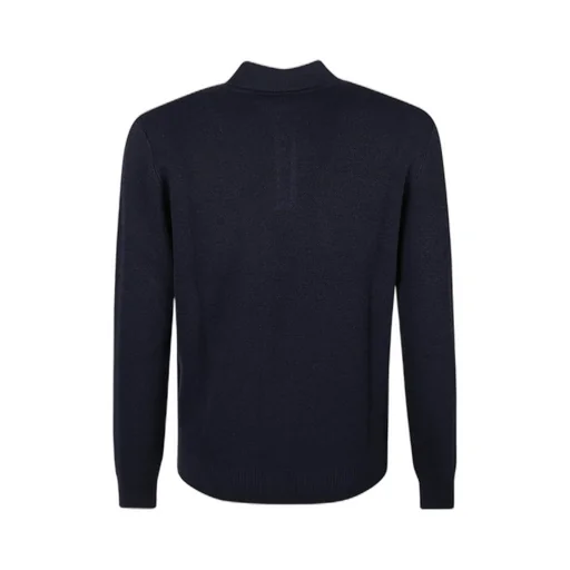 Zip-Up Wool Polo Sweater