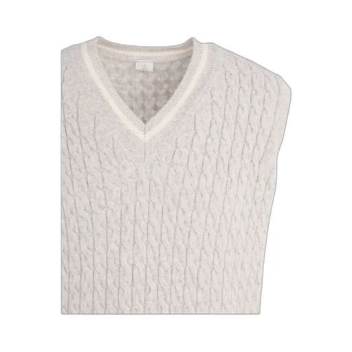 Cable-Knit V-Neck Sweater Vest