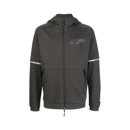 Logo Print Zip-Up Hoodie