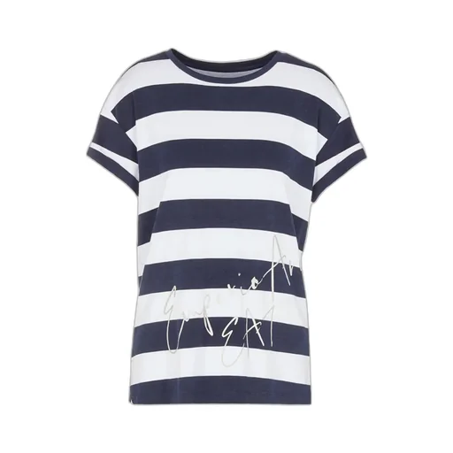 Round Collar Striped T-Shirt