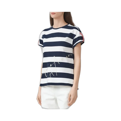 Round Collar Striped T-Shirt