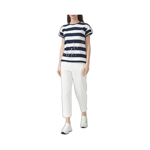 Round Collar Striped T-Shirt
