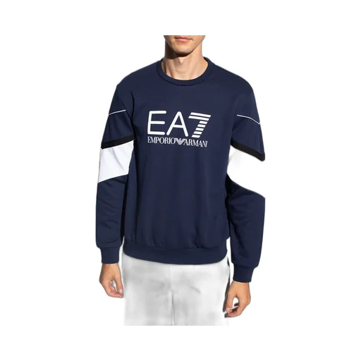 Logo-Print Striped-Detail Sweatshirt