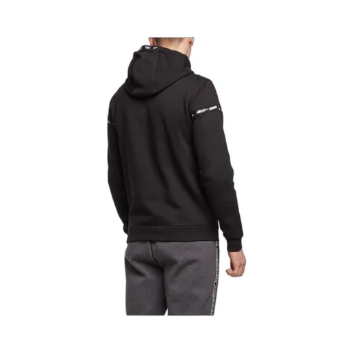 Semi-Zipper Design Logo Hooded Sweater