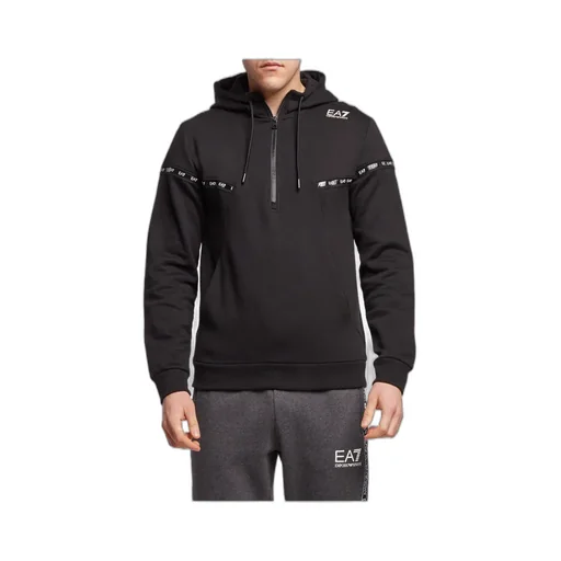 Semi-Zipper Design Logo Hooded Sweater