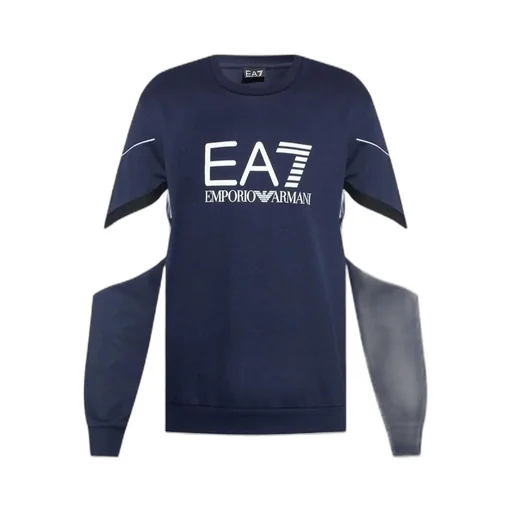 Logo-Print Striped-Detail Sweatshirt