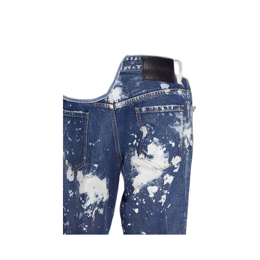 Paint-Splatter Straight-Leg Jeans