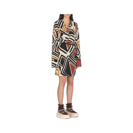 Geometric Printed Mini Wrap Dress