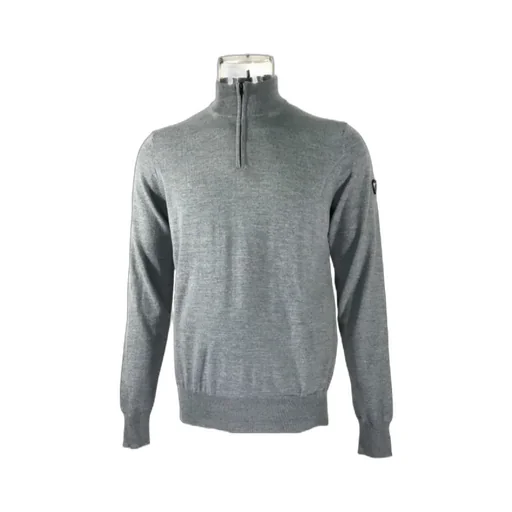 Stand-Neck Semi-Zipper Sweater