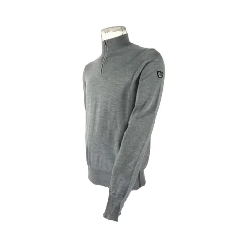 Stand-Neck Semi-Zipper Sweater
