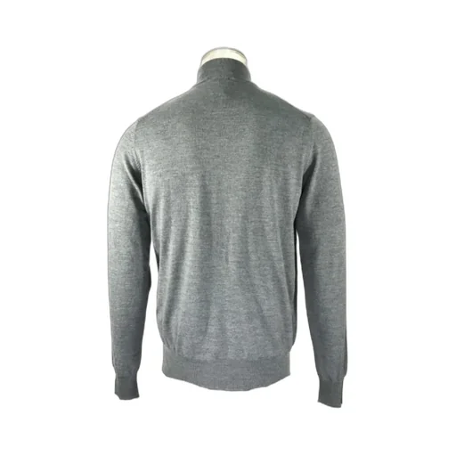 Stand-Neck Semi-Zipper Sweater