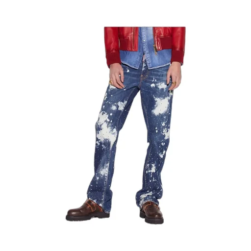 Paint-Splatter Straight-Leg Jeans