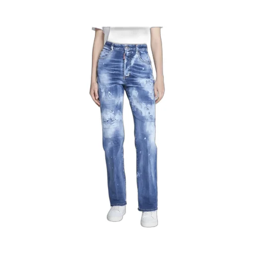 High-Waisted Distressed Jeans
