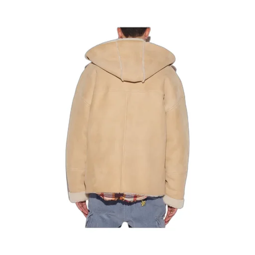 Shearling Long-Sleeved Hooded Jacket