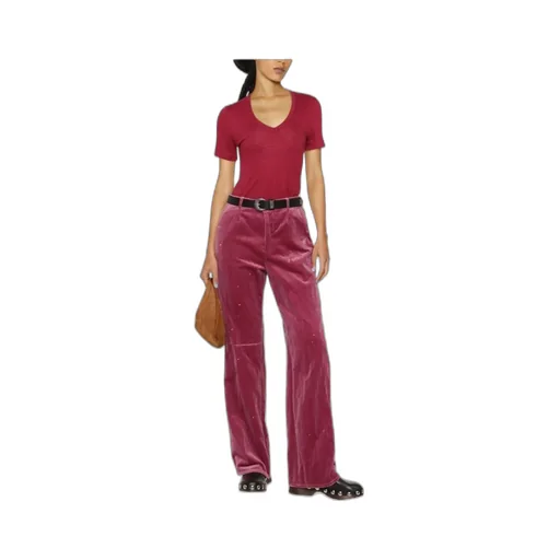 Logo Embroidered Velvet Trousers