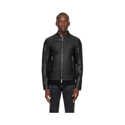 Two-Way Zip Fastened Biker Jacket