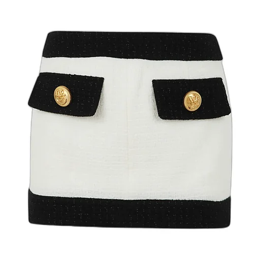 Two-Tone Tweed Miniskirt