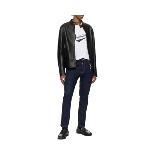 Two-Way Zip Fastened Biker Jacket