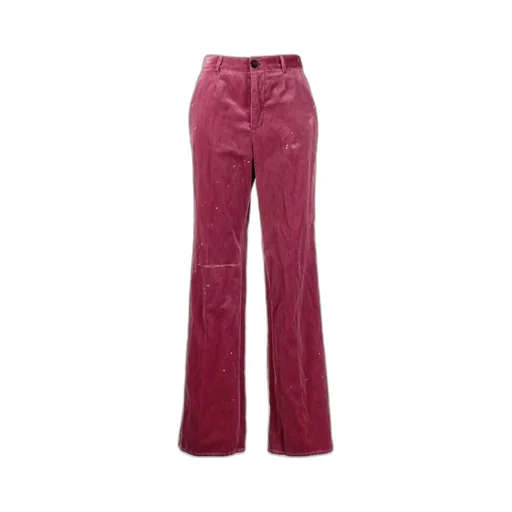 Logo Embroidered Velvet Trousers