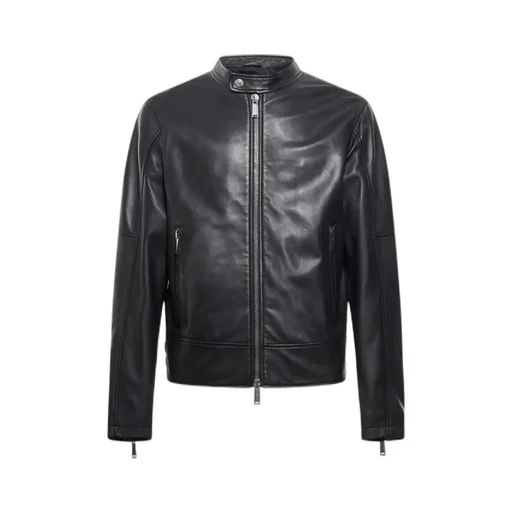 Two-Way Zip Fastened Biker Jacket