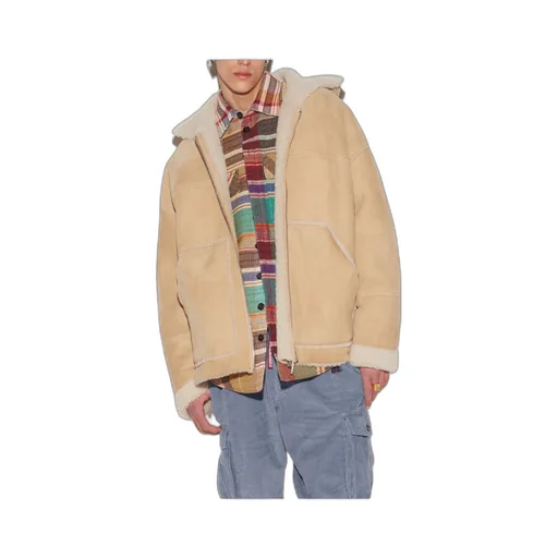 Shearling Long-Sleeved Hooded Jacket