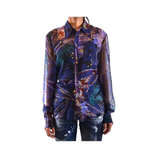 Floral Printed Semi-Sheer Buttoned Shirt