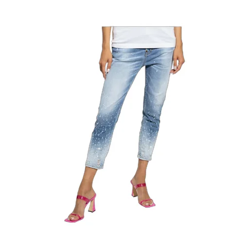 Low-Rise Distressed Skinny Jeans