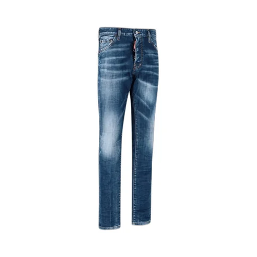 Distressed Straight-Leg Jeans