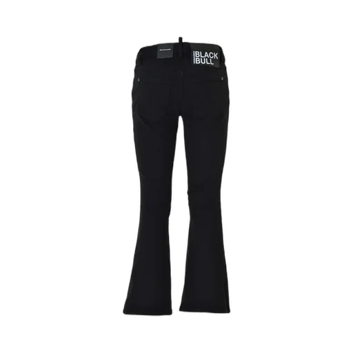 Logo Patch Bootcut Cropped Trousers