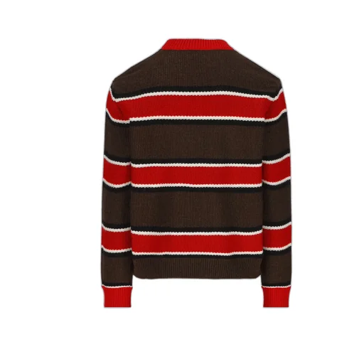 Logo Print Crewneck Striped Jumper