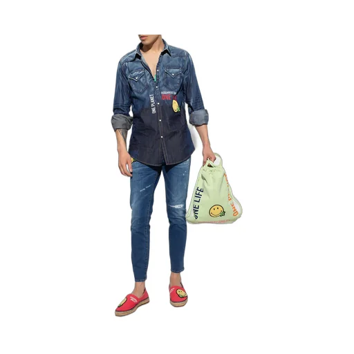 Denim Logo-Print Shirt