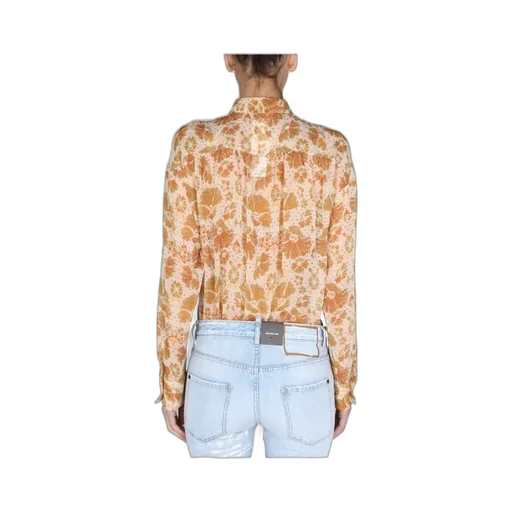 Woven Floral Print Long-Sleeved Shirt