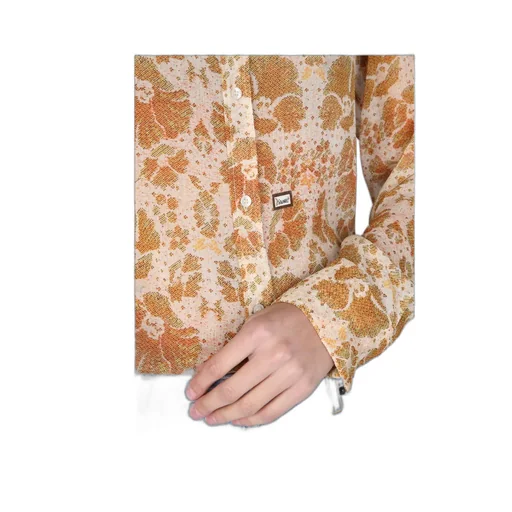 Woven Floral Print Long-Sleeved Shirt